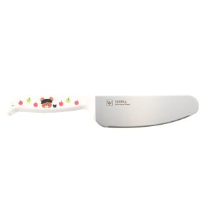 Yakusel Safe Knife for Children, Serrated Blade, Made in Japan, Dishwasher Safe, Antibacterial, 22cm, Pretend Play, Baking, Present, Gift, The Bears' School, White, 33150