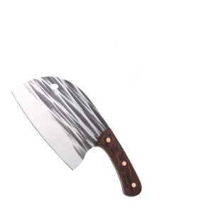 Chinese knife, high carbon stainless steel, cooking knife, all-purpose knife, boning knife, Santoku knife, double-edged, hook design, bone-slicing knife, wood handle, non-slip handle, bone cutter, meat cutter, fish cutter, vegetable cutter, household, commercial use, 180g, kitchen supplies