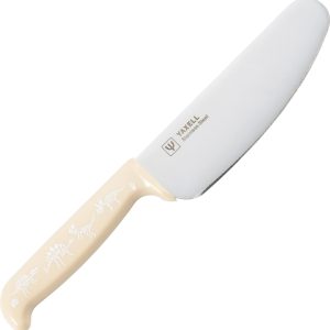 Yakusel Knife Shop's Children's Knife Made in Japan Dishwasher Safe Antibacterial 22cm Pretend Play Baking Present Gift Dinosaur Beige 33079