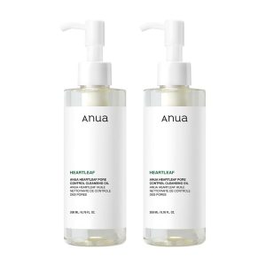 ANUA Houttuynia Pore Control Cleansing Oil 200ml, Set of 2, Pores, Dead Skin, Sebum, Blackheads, Makeup Remover, Sensitive Skin, Mixed Skin, Heartleaf Cleansing Oil, Skin Care, Korean Cleansing, Korean Cosmetics