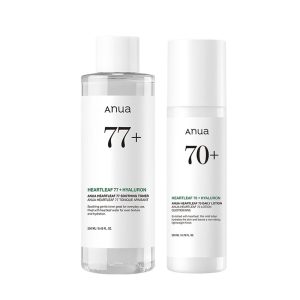 ANUA Houttuynia Soothing 2-Step Set (Lotion + Emulsion) for Sensitive Skin, Moisturizing All-in-One Lotion, Highly Moisturizing, for Oily/Combination Skin, Korean Cosmetics