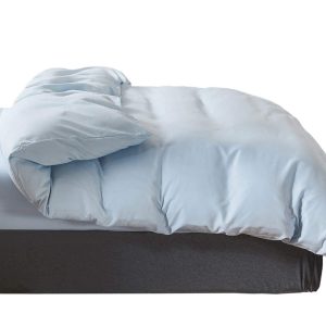 Duvet cover, wide double, light blue, 200x200cm, cotton blend, plain, duvet cover, washable, dust mite resistant, wrinkle resistant, all season, quick drying, breathable, sold separately