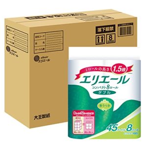 Elleair Toilet Paper 1.5x Roll 45m x 32 Rolls (8 Rolls x 4 Packs) Double Pulp 100% Relaxing Scent [Half Case]