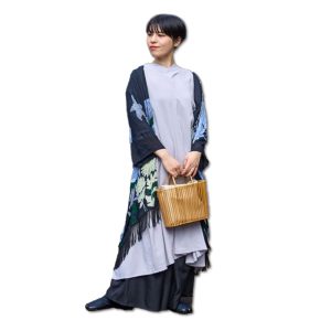 Hana Nishiki Fringe Long Cardigan Haori Floral Pattern Modern Japanese Clothing Women's UV Protection Kimono Japan Japanese Pattern Japanese Style Kimono Kyoto Asakusa Yukata Mother's Day Wamonoya Kaya Favolic (DGray.bt)