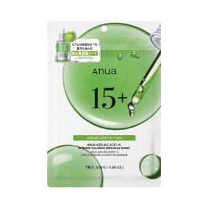ANUA Azelaic Acid 15 Intense Calming Serum Mask Pack (7 sheets) Face Mask for Oil-Moisture Balance, Sebum Control, and Pore Care. For Sensitive, Combination, and Oily Skin. Daily Skincare.