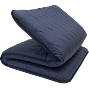 Futon, double size [Body pressure dispersion uneven urethane! Solid 4-layer! Thickness 9-10cm] Made in Japan, moderate hardness of 150N "FUKATTO Inazuma Kai" 140 x 210cm Navy Thick 4-layer Anti-mite Antibacterial Anti-odor Mighty Top® Polity Cotton used Soft and fluffy sleeping comfort Supportive hardness Compression Body pressure dispersion Futon Lightweight Uneven urethane