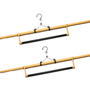 [Hasegawa] Kimono Hanger, Japanese Clothing Hanger, Set of 2 with Obi Hanger [Made in Japan]