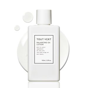 T'Vert Balancing GA Lotion, 100mL, a pre-lotion containing 6% glycylglycine and an azelaic acid derivative. This refreshing lotion targets pores, sebum, shine, roughness, and texture, making it ideal for men with oily or combination skin.