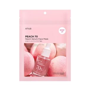 ANUA Peach 70 Niacin Serum Mask Pack (7 sheets) Watery skin, moisturizing skin, pore care, moisturizing, dry skin, combination skin, peach 70 niacin mask, daily pack, face mask, peach pack, Korean pack, Korean cosmetics, skin care