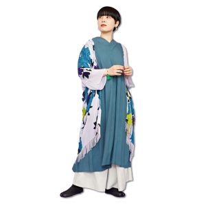 Hana Nishiki Fringe Long Cardigan Haori Floral Pattern Modern Japanese Clothing Women's UV Protection Kimono Japan Japanese Pattern Japanese Style Kimono Kyoto Asakusa Yukata Mother's Day Wamonoya Kaya Favolic (Gray.BT)