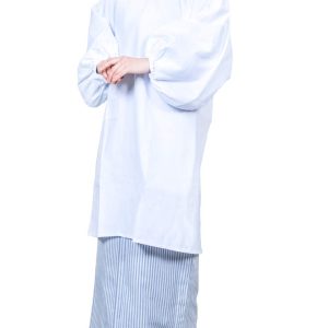 [KYOETSU] [Kyoetsu] Japanese style apron, white, long sleeves, long apron (length 100cm, white, L)