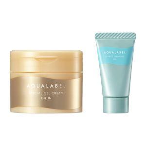 AQUALABEL Special Gel Cream EX (Oil-in) 90g + Special Size 15g Esthetic Facial Cleansing Gel, All-in-One Gel for Facial Cleansing, Anti-Aging Care, and Pore Care