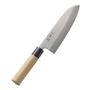 Yoshiri Stainless Steel Forged Santoku Knife 170mm Made in Japan Handmade by Artisans Forged Double-edged Long-lasting Cutting Edge Meat Fish Vegetables All-purpose