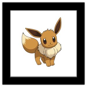 Trends International Gallery Pops Pokemon Eevee Wall Art Black Framed Version 12" x 12"