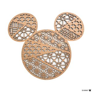 Kumiko-style wooden object, hemp leaf pattern, wall hanging, decorative shelf, Disney wall art panel Mickey Mouse (large) 45cm type, circular, living room, entrance, Japanese-style room, Western-style room, Kumiko-style, auspicious, geometric, panel, modern, decoration, lucky charm, wooden, Asian, interior, wall decoration, wood carving, wood, Scandinavian style, Disney