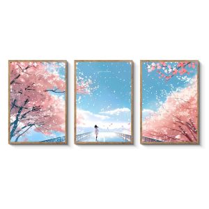 Sakaga-ya Art Panel Art Board Poster Entrance Mural Wall Hanging Wall Decoration Room Decoration Decorative Picture Painting Oil Painting Sofa Background Painting Interior Modern Frame Included Wooden Frame Finished Product Wood Grain Canvas Japanese Style Japan Japan Present Gift 30 x 40 x 3 Pieces