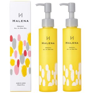 HALENA Organic All-in-One Gel 150ml Set of 2 Human Ceramide Penetrating Hyaluronic Acid Sensitive Skin Men's Use Unisex All-in-One Skin Care Lotion Milky Lotion Serum