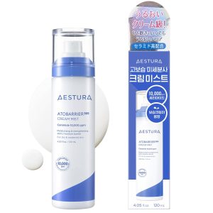 AESTURA Atbarrier 365 Cream Mist, 120mL, Moisturizing Mist, Fragrance-Free, Sensitive Skin, Korean Cosmetics, Skincare, Serum, Dry Skin, Ceramide, Hypoallergenic, Derma Cosmetics, Inner Dryness, Toner, Spray, Touch-Up, Mist Spray, Over Makeup