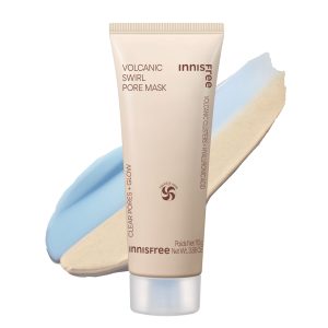 Innisfree Volcanic Pore Cream Clay Mask (Wash-Off Mask) - Authentic, Sensitive and Oily Skin, Refreshing Feeling for Men, Blackheads, and Other Skin Trouble. Hypoallergenic, Sebum-Absorbing, Volcanic Ash, Korean Cosmetics, Pore Care, Blackhead Treatment, Shine Prevention, Tone-Up, Cooling, Smooth Skin, Clears Impurities, and Nose Care