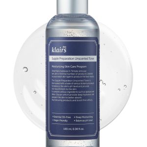 Klairs Unscented Toner, Supple Preparation, 180ml, Oil-free, Alcohol-free, Highly Moisturizing, Astringent, Sensitive Skin, Skin Care, Vegan, Moisturizing, Problem Skin, Low Irritation