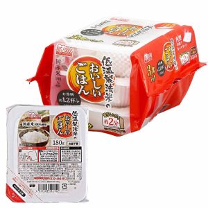 IRIS OHYAMA Packed Rice, 100% Japanese Rice, Low-Temperature Rice, Emergency Food, Retort Rice, 180g x 3