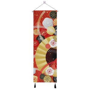 Hanging scroll, tapestry, vertical, hanging, alcove, popular, stylish, redecoration, decoration, decoration, mural, decorative items, canvas print, art poster, interior, room decoration wall, wall decoration, individuality, wall art, decorative painting, Japanese style, Japanese pattern, red, Japan, floral pattern