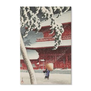 Japanese Artist Kawase Hasui Twenty Views of Tokyo, Zojoji Temple, Shiba, Landscape Painting, Reproduction, Shinhanga, Ukiyo-e, Wall Canvas Painting, Wall Art, Bedroom, Hallway, Living Room, Office Decoration