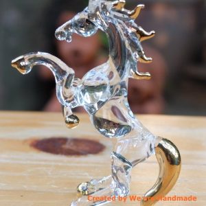 Handmade Hand Blown Glass Horse Glasswork Glass Figurines Glass Miniatures Animal Figurines Home Decor Interior Decoration - White Glass Horse