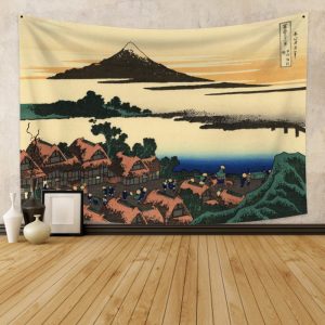 Qinunipoto Tapestry Koshu Izawa Akatsuki Thirty-six Views of Mount Fuji Mt. Fuji Landscape Painting Katsushika Hokusai Retro Japan Traditional Folk Painting 100x70cm Large Interior Art Poster Photography Video Conference Background Modern Art Renovation Sofa Cover Interior Decoration Polyester Redecoration Modern Window Curtain Stylish Wall Hanging Photo Home Shop Change of Atmosphere New House Gift Room Remodeling Living Room Bedroom Washable Unique Gift Made of Polyester