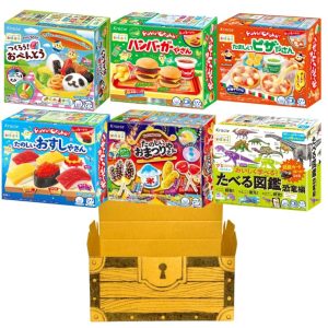 [Treasure Box Gift Box] Kracie educational sweets, 6 best-selling varieties, assorted set (Halloween, birthday, party, event, gift, festival, children, grandchildren), expiration date of 365 days or more, officially distributed product (for boys)