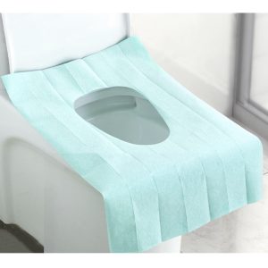 (RONGUI) Disposable Toilet Seat Covers 20, 50, 100 Sheets Portable Disaster Prevention Convenient Goods Toilet Seat Covers Children Nursing Care Toilet Sheets (Green 100 Sheets)