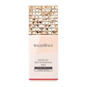 MAQUILLAGE Dramatic Skin Sensor Base NEO Nude Beige 25mL SPF50+ PA++++ | Makeup Base | Liquid | Fragrance-Free | Long-Lasting, Shine-Reducing, UV Protection, Pore Correction, Tone-Up | Shiseido