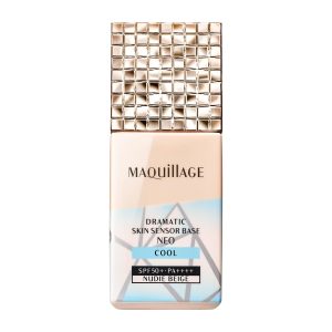 Maquillage Dramatic Skin Sensor Base NEO Cool Nude Beige 25mL SPF50+ PA++++ | Makeup Base | Liquid | Subtle Citrus Floral Scent | Long-Lasting, Shine-Reducing, UV Protection, Pore Correction, Summer | Shiseido