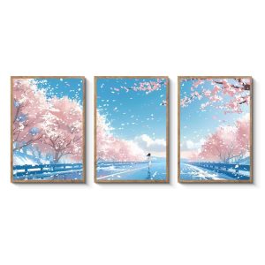 Sakaga-ya Art Panel Art Board Poster Entrance Mural Wall Hanging Wall Decoration Room Decoration Decorative Picture Painting Oil Painting Sofa Background Painting Interior Modern Frame Framed Finished Product with Wooden Frame Wood Grain Canvas Japanese Style Japan Japan Present Gift 30 x 40 x 3 Sheets