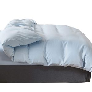 Single duvet cover, 150x210cm, light blue, cotton blend, plain, duvet cover, washable, dust mite resistant, wrinkle resistant, all season, quick drying, breathable, sold individually