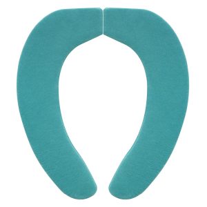 [Made in Japan, Deodorizing, Washable] Sanko Non-slip Soft Toilet Seat Cover 9mm Emerald Green Just Place and Stick KF-65