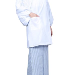 [KYOETSU] Japanese style apron, white, long sleeves, long apron (length 85cm, white, M)