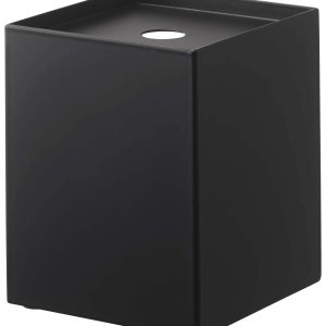 Yamazaki Toilet Paper Holder for 1 Roll, Black, Approx. W11.5 x D11.5 x H14cm, Tower, Hidden Storage, 5229