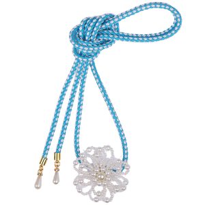 [TOuWA] Obi-jime, obi decoration, decorative cord, women's kimono accessories, Japanese clothing accessories, yukata, furisode, coming-of-age ceremony, graduation ceremony, fake pearl, flower (light blue)