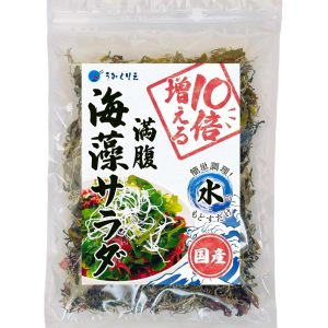 10x More Dried Seaweed Salad, Made in Japan, No Additives, Filling, Resealable, Made with Wakame, Wakame Stem, Kombu, White Gohan, and Akatosaka Seaweed, 100g, Easy to Prepare, Just Soak in Water, Made in Japan