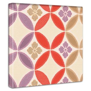 Japanese Kimono Art Panel 30cm x 30cm Made in Japan Poster Stylish Interior Makeover Living Room Interior Flower Beige Fashion Fabric Panel pat-0198