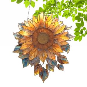 Stained Glass Sunflower,Sunflower Stained Glass | Stained Glass Exquisite Sunflower Wall DecorSunflower Acrylic Window DecorSunflower Acrylic Window HangingSunflower Flower Acrylic Window HangingDoor and Window Decor - Flexible Flower Suncatcher,Sunflower Decorations for Home,Window,Women.