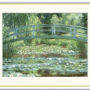 Claude Monet Painting J1-028 Framed World Masterpiece Interior Art (f6/52×42cm, Water Lily Pond and Japanese Bridge)