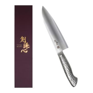 Kenshin Kentoku Knife 180mm Stainless Steel One-Piece Molybdenum Vanadium Steel Edo-honed Tsubame-Sanjo Knife Sanjo Uchihamono Traditional Crafts