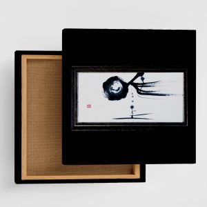 Calligraphy Japanese Art Panel 57cm x 57cm L Size Made in Japan Poster Stylish Interior Makeover Living Room Interior Photo Simple Ink Fabric Panel wat-0003-L