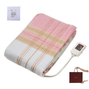 Sugibo electric blanket (large size) with blanket cover. Perfect gift for Respect for the Aged Day! (Delivered in a shopping bag) Comes with timer to prevent forgetting to turn it off. Made in Japan. Washable. 180 x 85 cm. Long type for laying. SB22SL(P) Pink