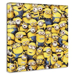 Minion Pop Art Panel 30cm x 30cm Made in Japan Poster Stylish Interior Makeover Living Room Interior Friends Yellow Character Fabric Panel min-0011