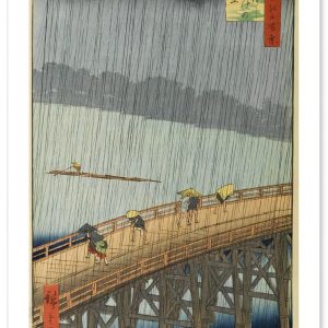 Utagawa Hiroshige (One Hundred Famous Views of Edo: Shower at Ohashi Bridge and Atake) Poster A3 Size (Made in Japan) Japanese Painting Interior Wallpaper Painting Art Art Poster