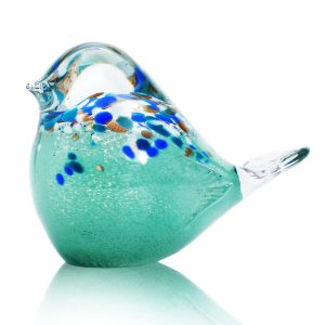 QFkris Big Handmade Glass Bird Figurine Blown Glass Bird Paperweight Collection Art Animal Sculpture Home Table Ornament Decor