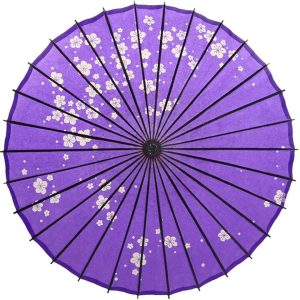 Japanese umbrella, Japanese style umbrella, bangasa, paper umbrella, long dance umbrella, rain umbrella, floral pattern, full sky cherry blossom, Japanese pattern, wisteria vortex, navy blue, fireworks, interior decoration, costume accessories, dance umbrella, decorative, waterproof, handmade, cherry blossom snow, photography props, coming of age ceremony, bride, kimono, kabuki, hotel rental umbrella, dance accessories, oil-painted, red, purple, blue, 80*84c